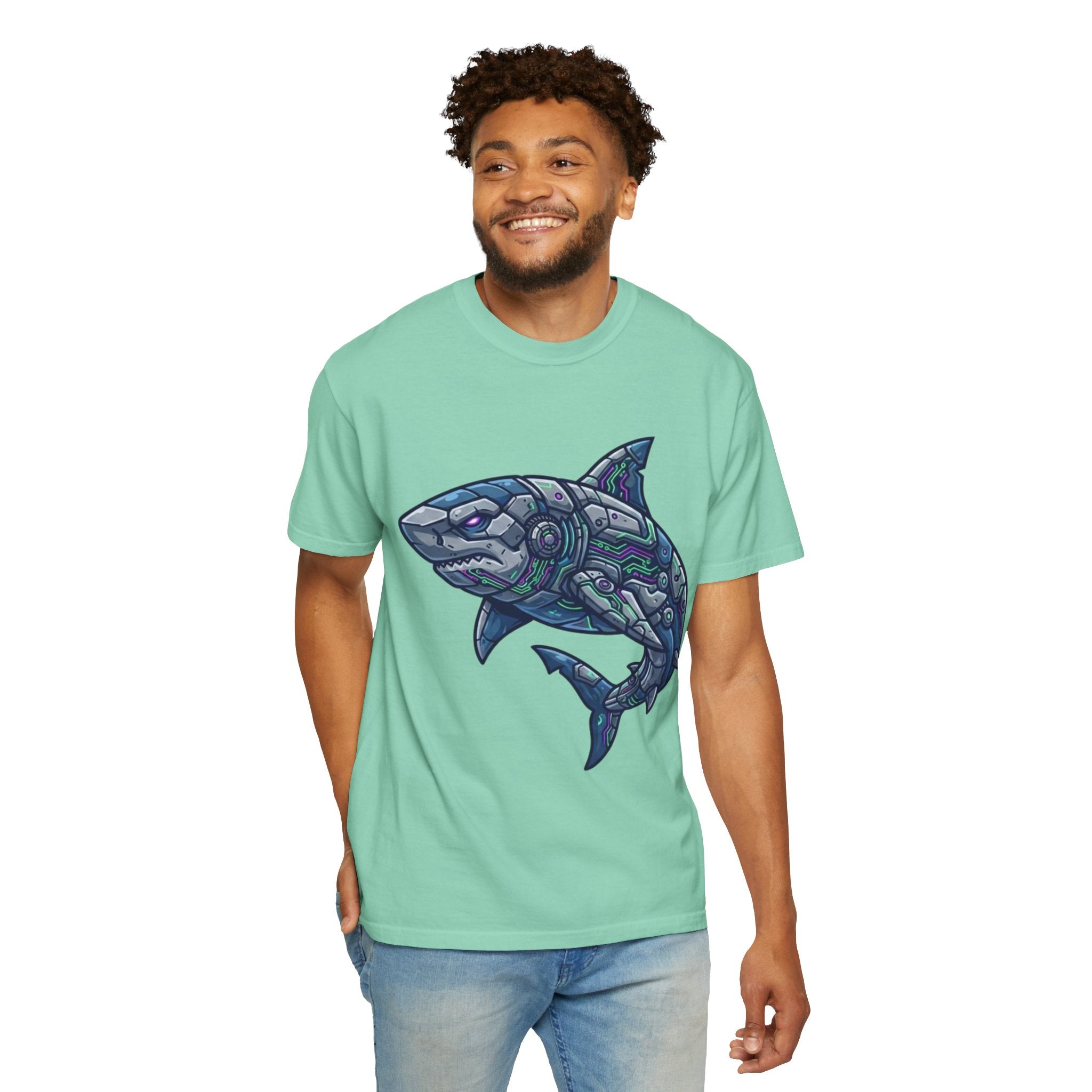 "Cyber Shark" Unisex Garment-Dyed Tee