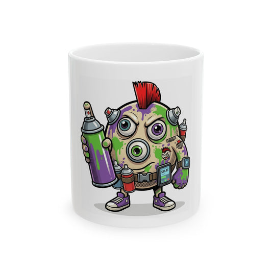 "Graffiti" White Ceramic Mug