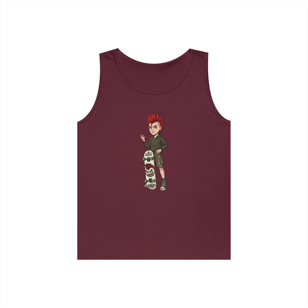 Color: Maroon | Skater Tank Top