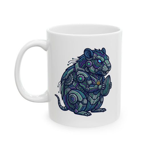 "Cyber Hamster" White Ceramic Mug