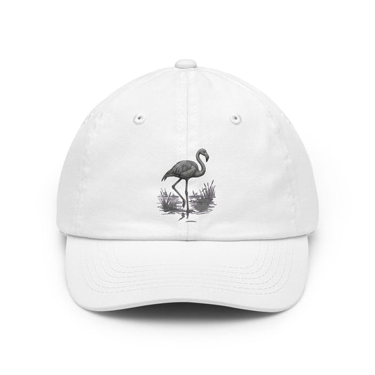 Color: White | Pencil Sketch Art Flamingo Dad Hat