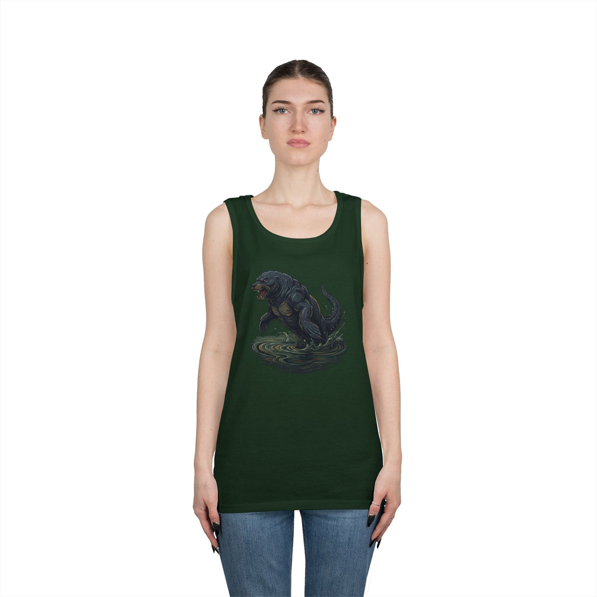 Color: Forest Green | Bunyip (Australian Aboriginal Mythology) Tank Top
