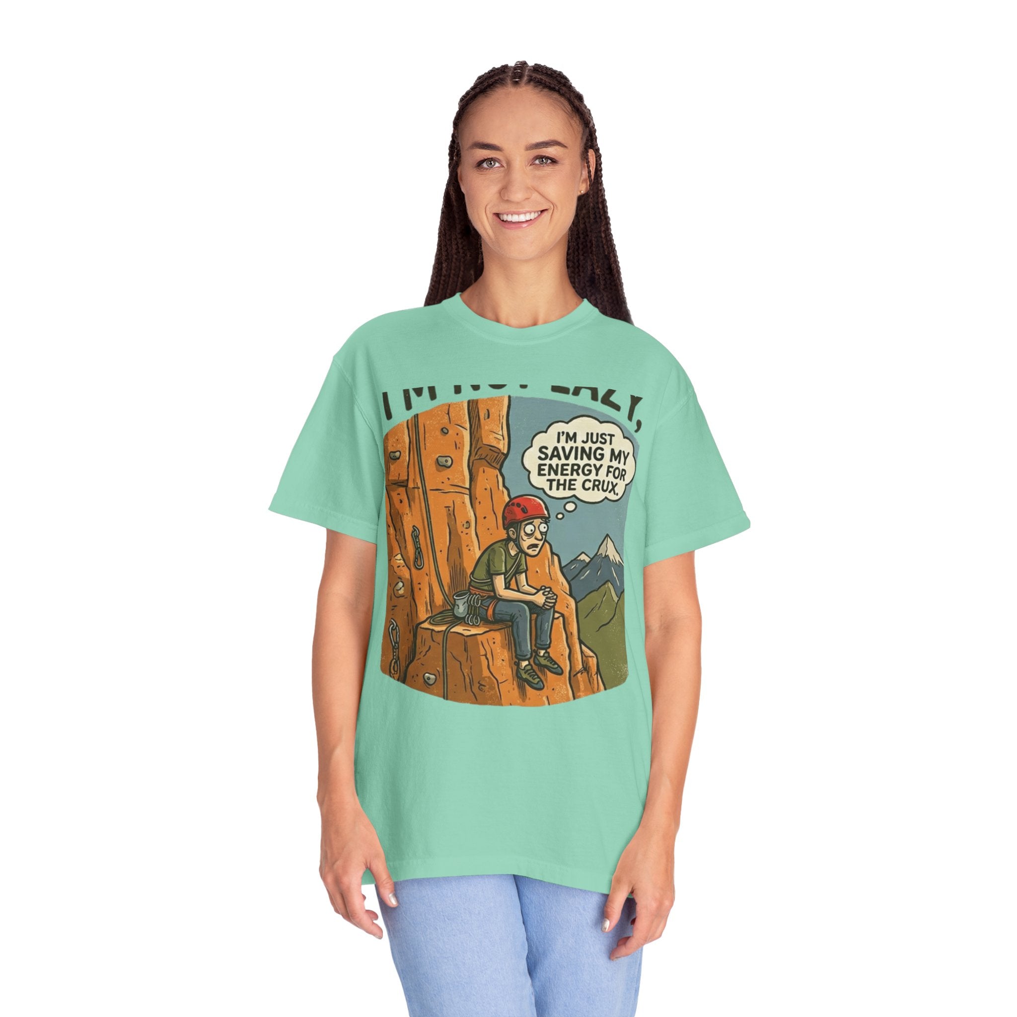 "Saving Energy for the Crux" Unisex Garment-Dyed Tee