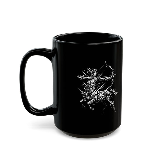 "Sagittarius The Archer Centaur" Black Ceramic Mug