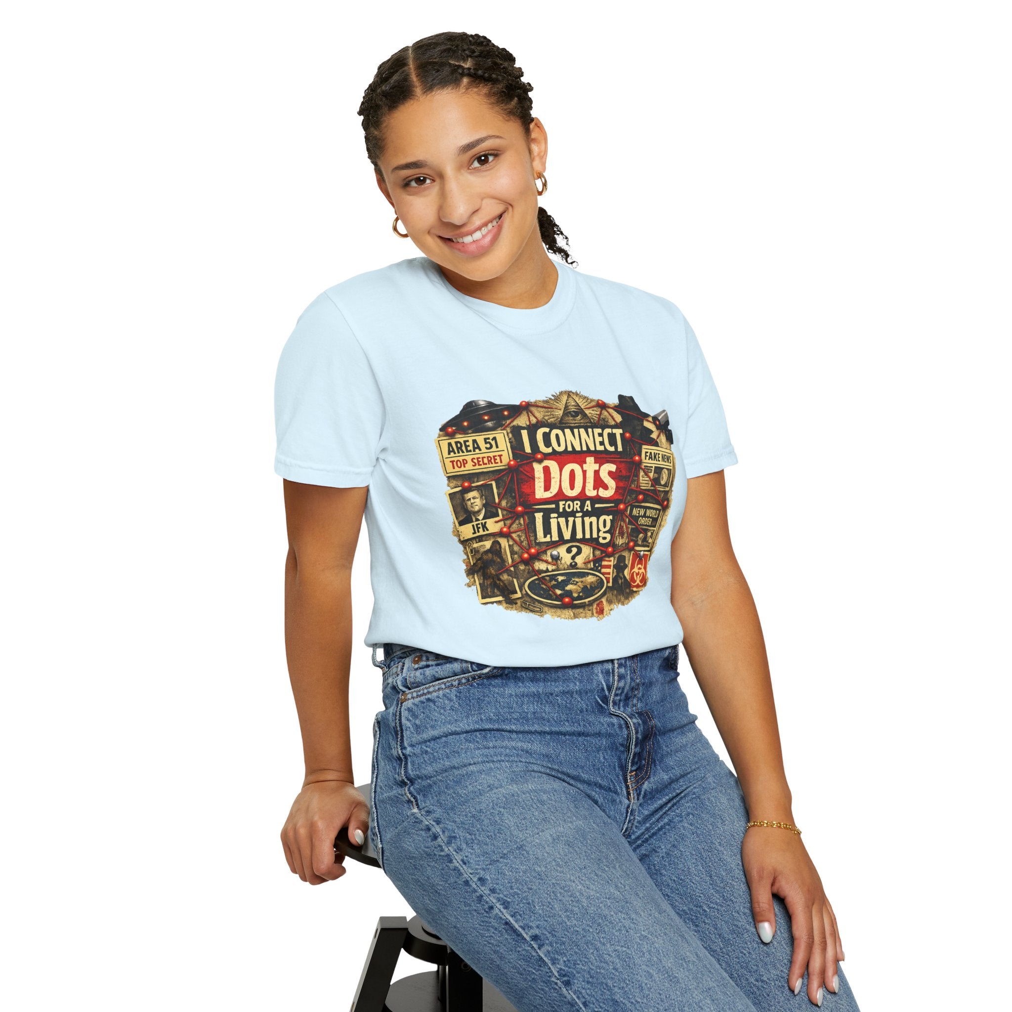 "I Connect Dots For Living" Unisex Garment-Dyed Tee