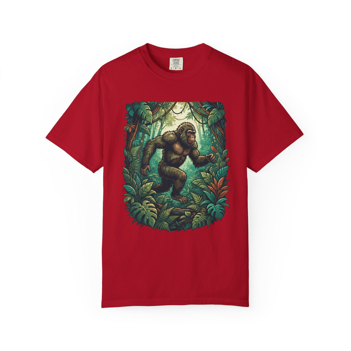 Color: Red | The Bukit Timah Monkey Man (Singapore) Unisex Garment-Dyed Tee