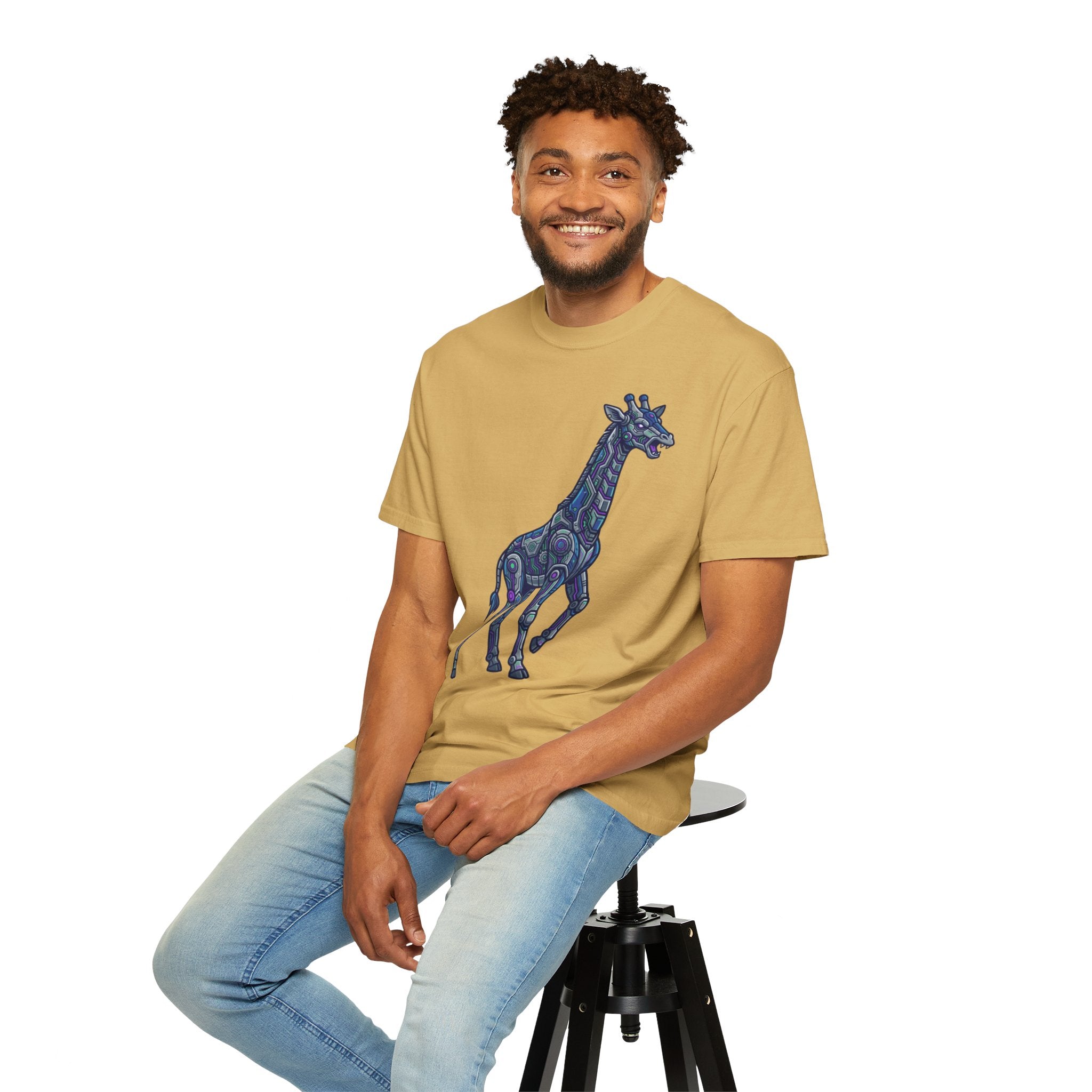 "Cyber Giraffe" Unisex Garment-Dyed Tee