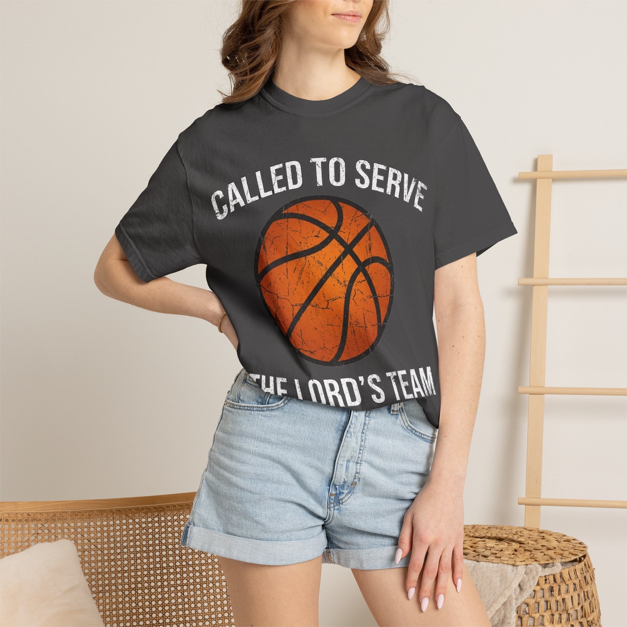 Called To Serve The Lord's Team Christian Basketball T-Shirt - Distressed Religious Sports Tee for Men and Women