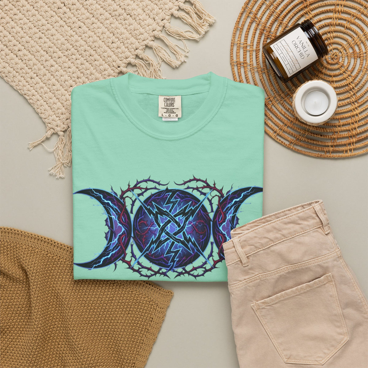 "Triple Goddess Tempest" Unisex Garment-Dyed Tee