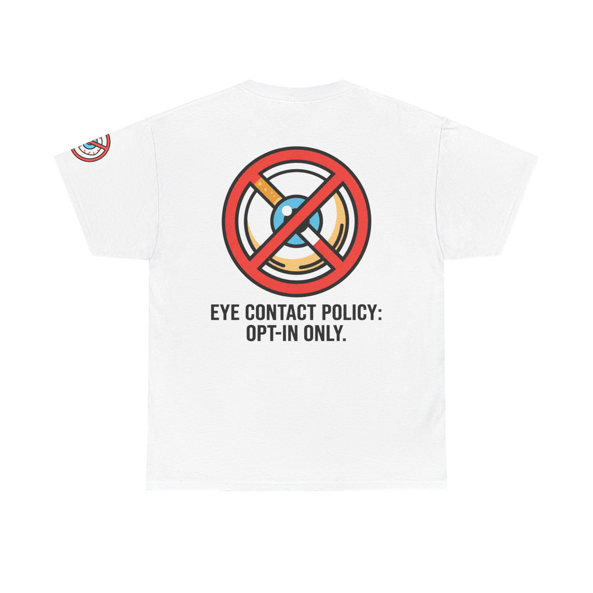 Color: White | Eye Contact Policy Premium Graphic Tee