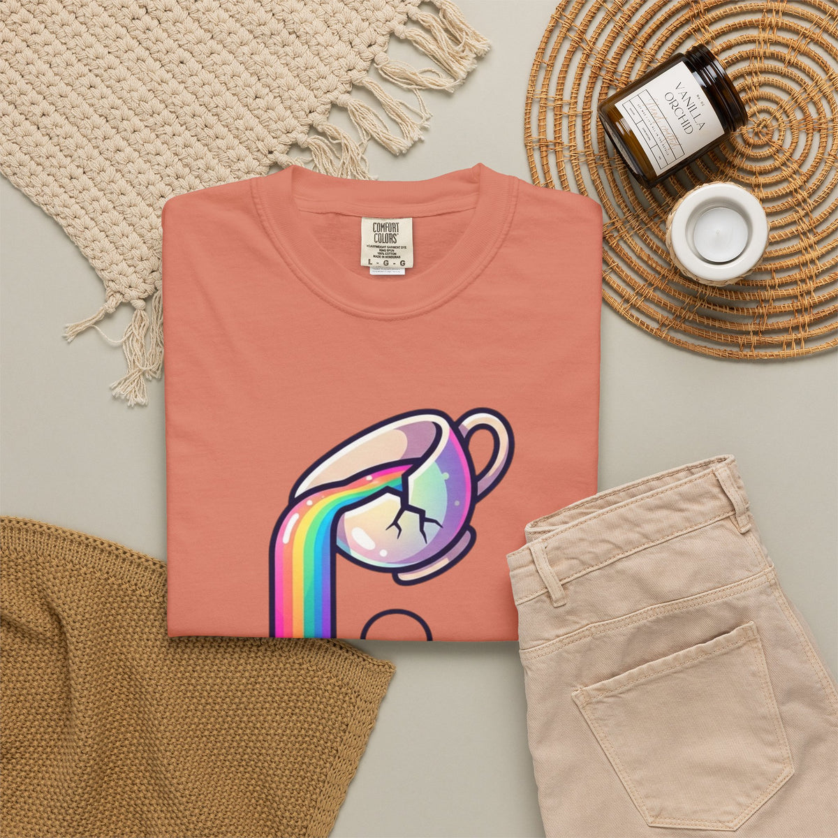 "Surviving on Caffeine Spite and Superior Aesthetics" Unisex Garment-Dyed Tee