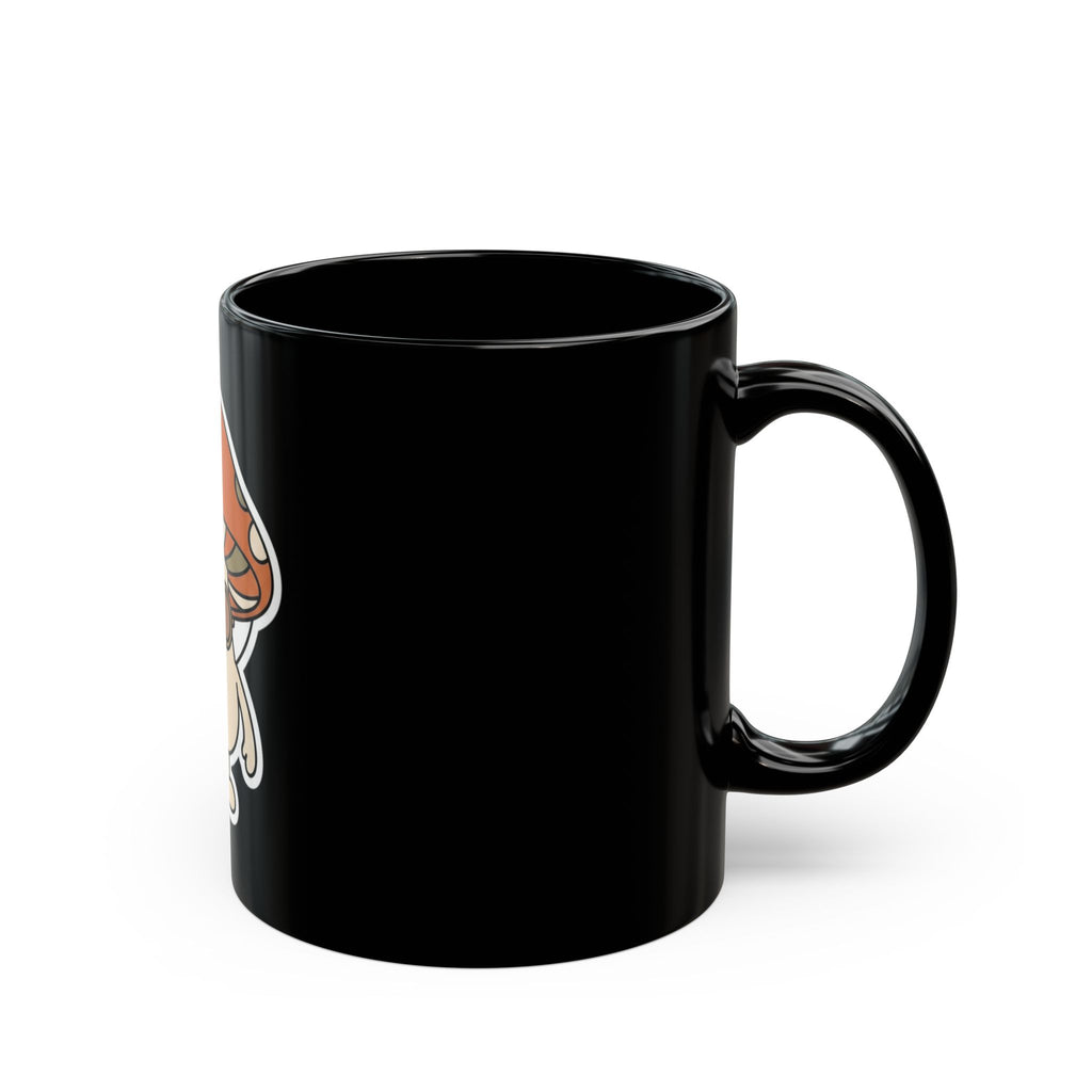"Shroom Man" Black Ceramic Mug