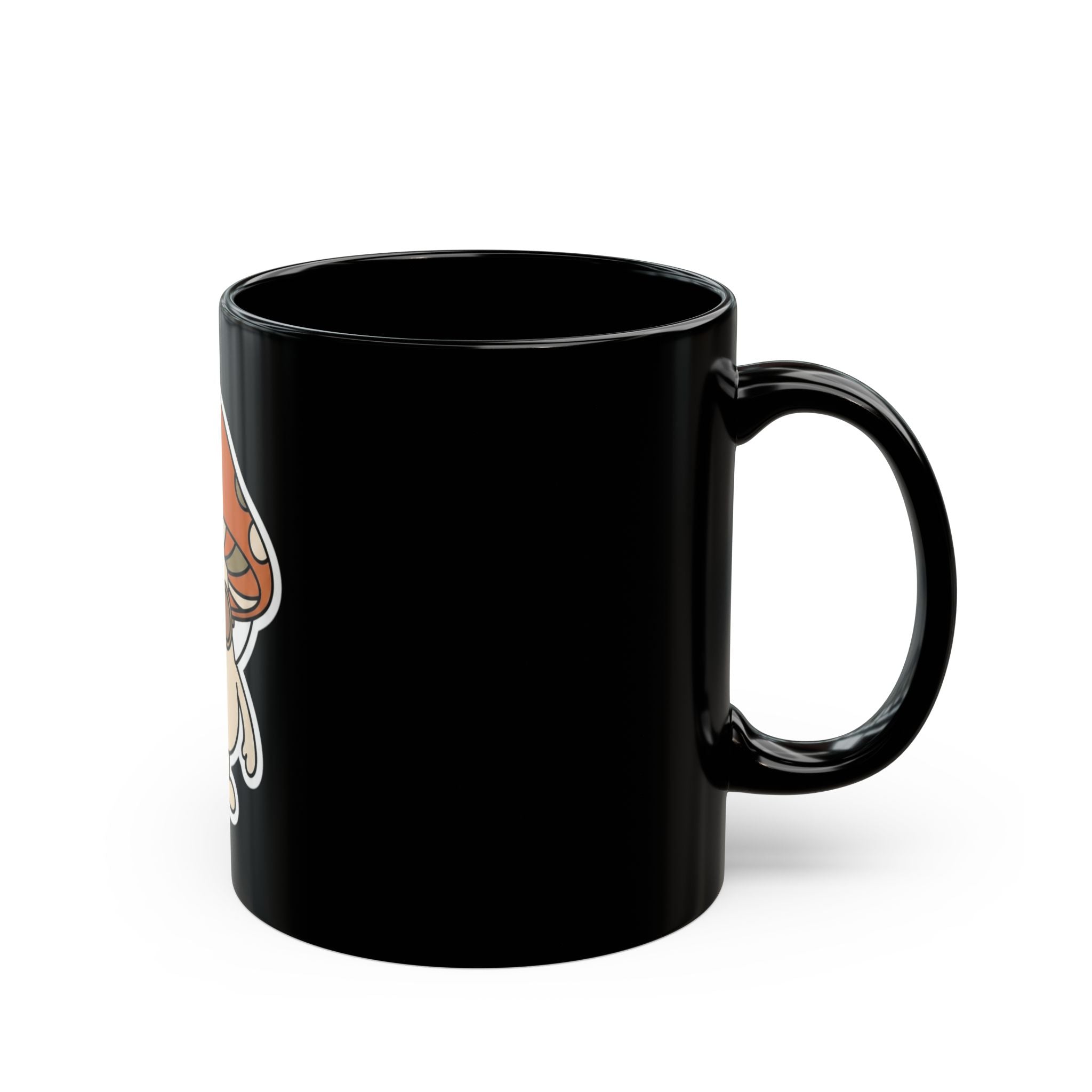 "Shroom Man" Black Ceramic Mug