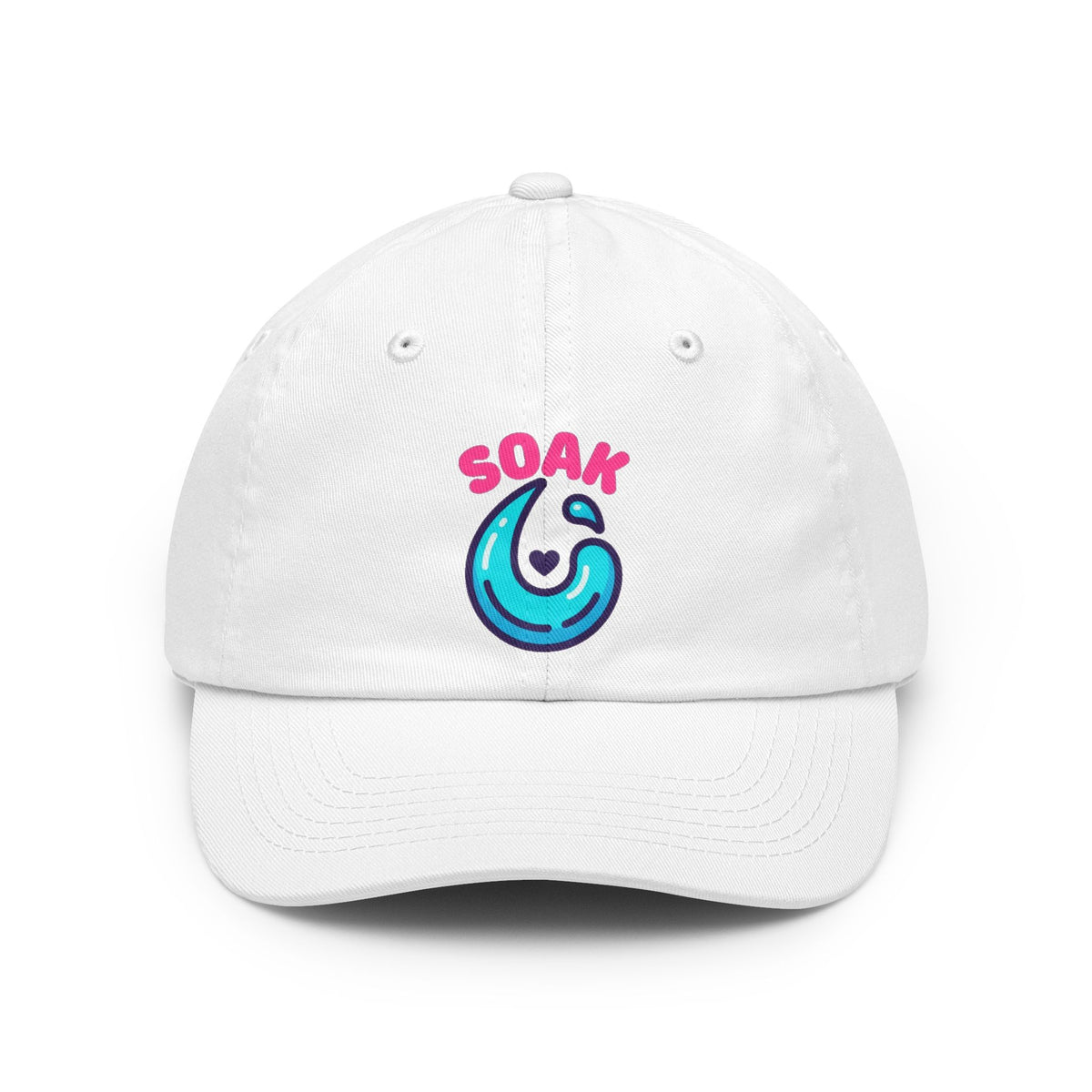 Color: White | Soaking Makes Me Wet Dad Hat — Graphic