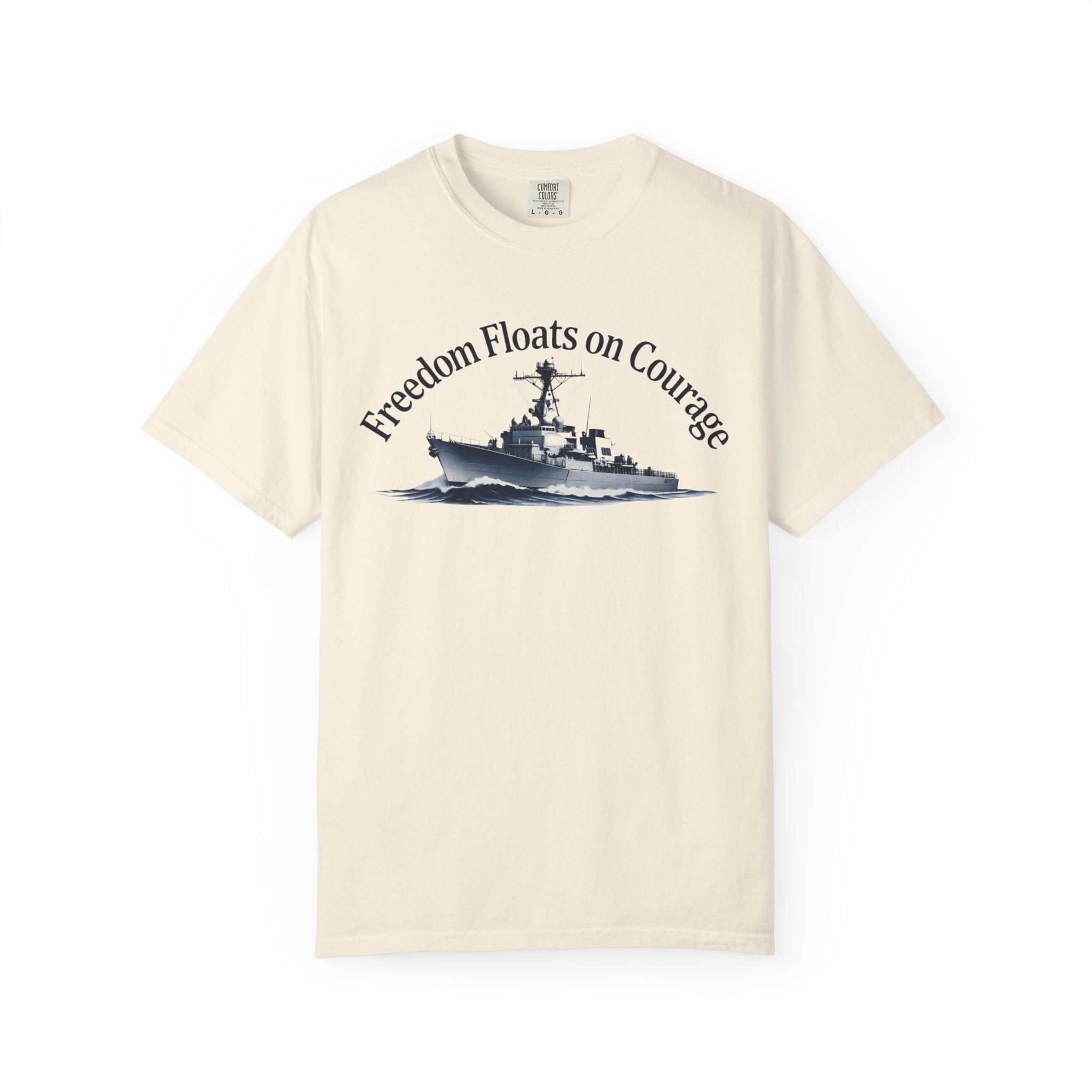 "Freedom Floats on Courage" Unisex Garment-Dyed T-shirt