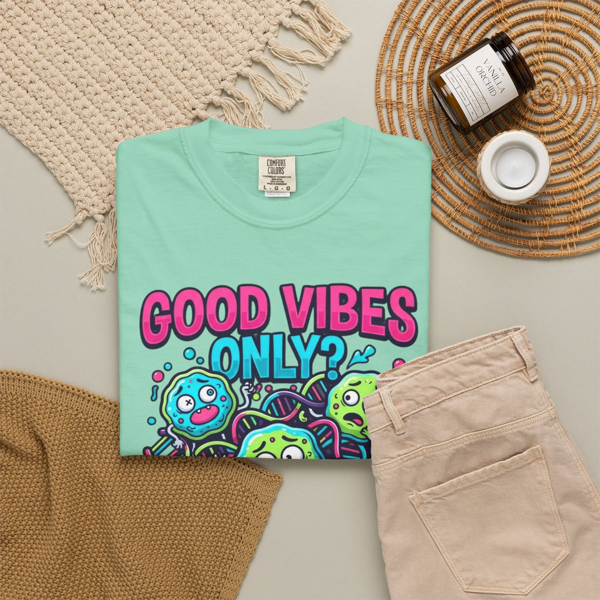 Good Vibes Only Unisex Garment-Dyed Tee