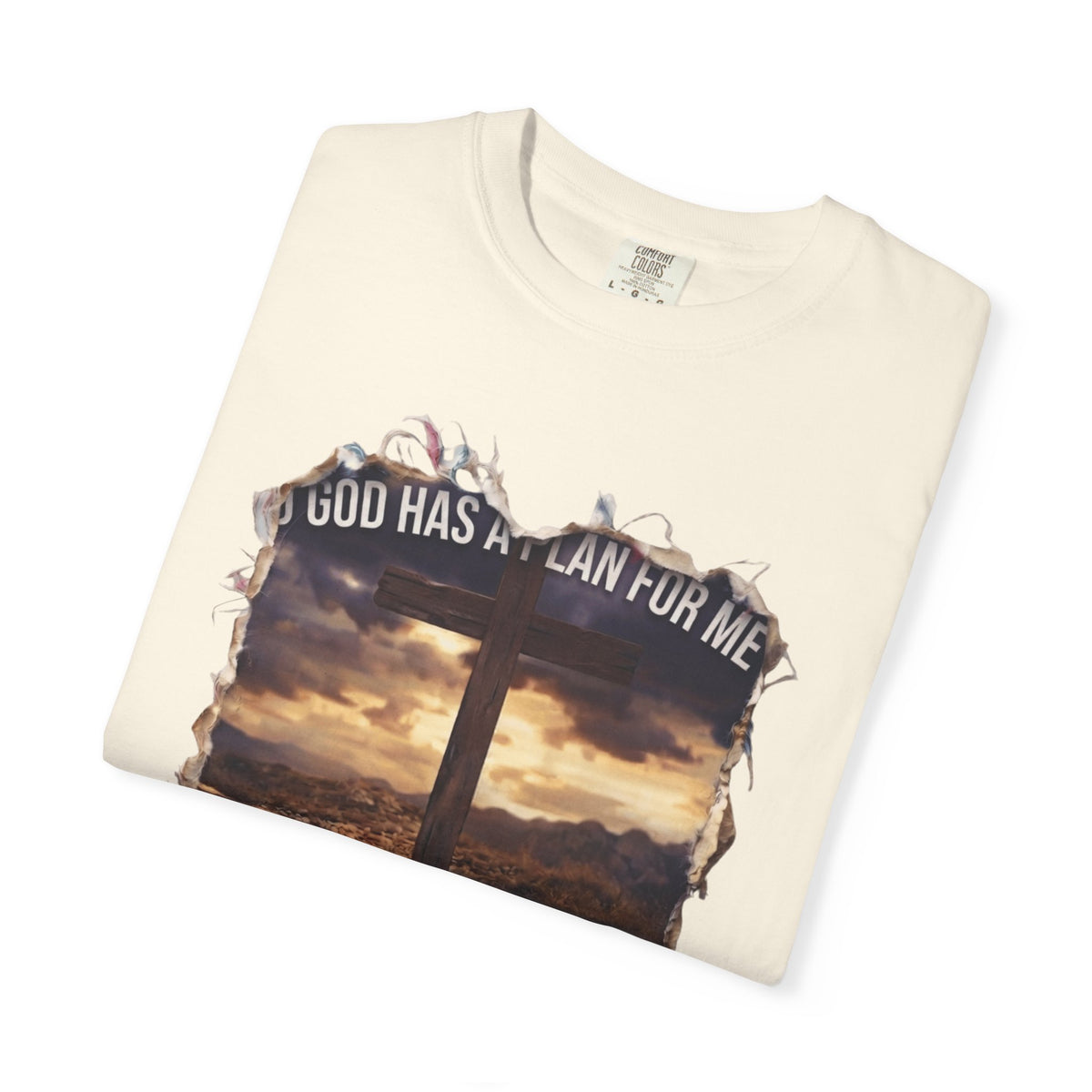"God Has A Plan For Me" Unisex Garment-Dyed Tee