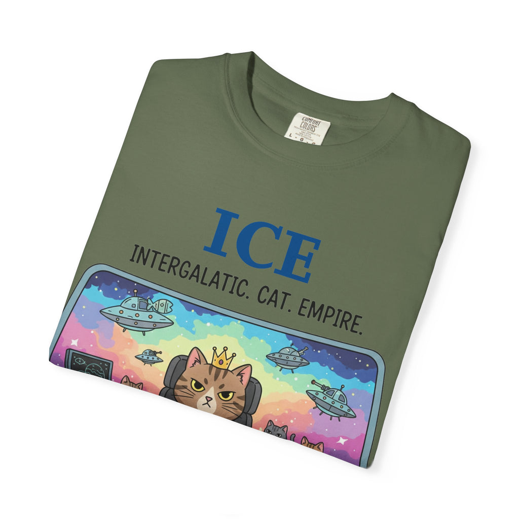 "ICE (Intergalactic Cat Empire)" Unisex Garment-Dyed T-shirt
