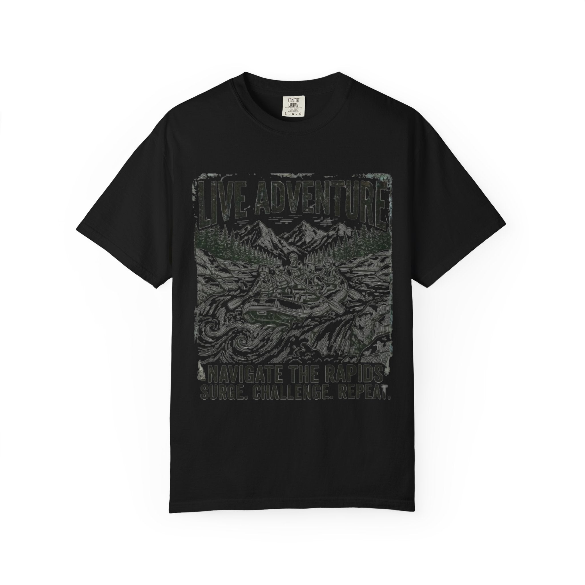 "Live Adventure - Rafting" Unisex Garment-Dyed Tee