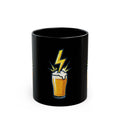 "Static Electricity Brewing" Black Ceramic Mug — Graphic