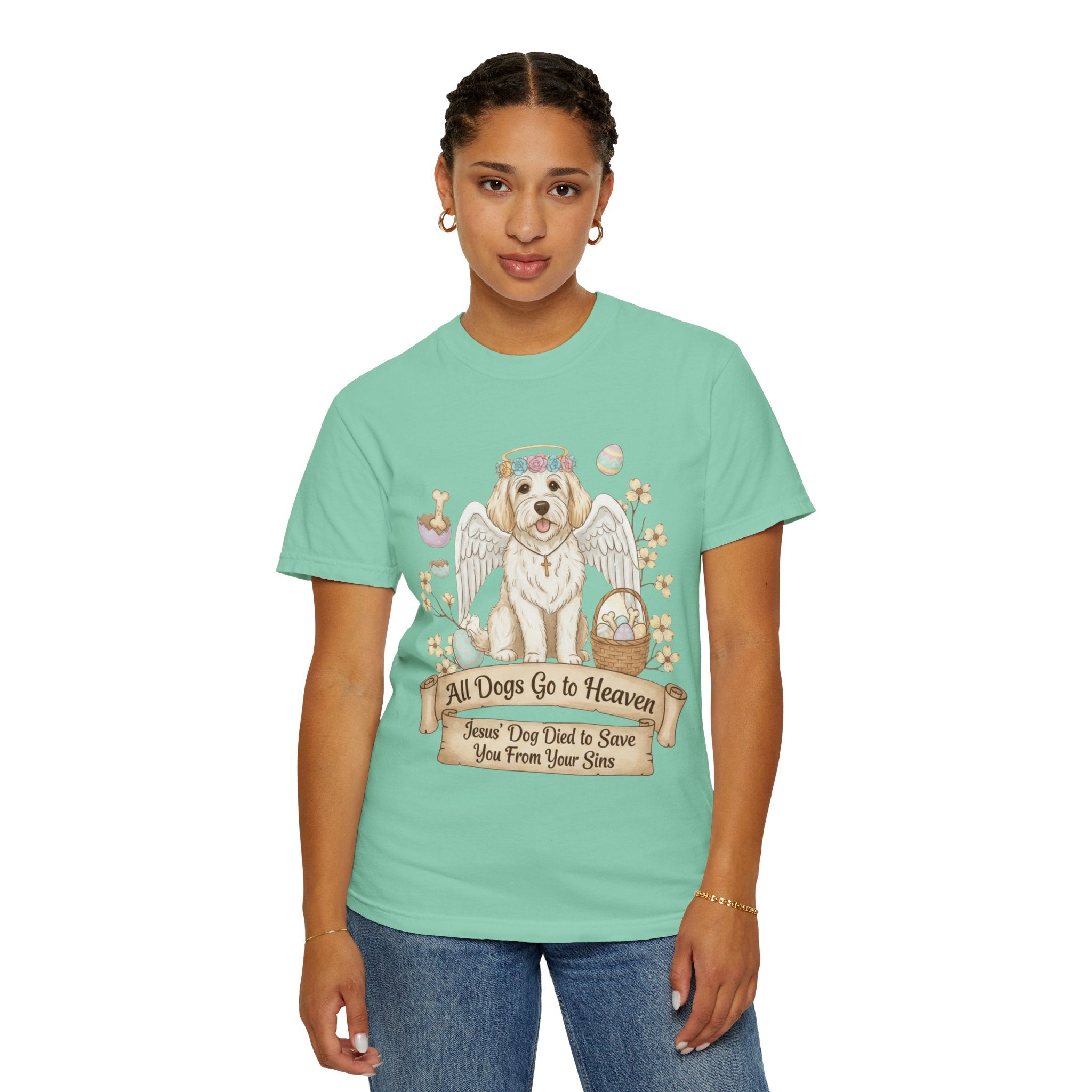 "All Dogs Go to Heaven 2" Unisex Garment-Dyed T-shirt