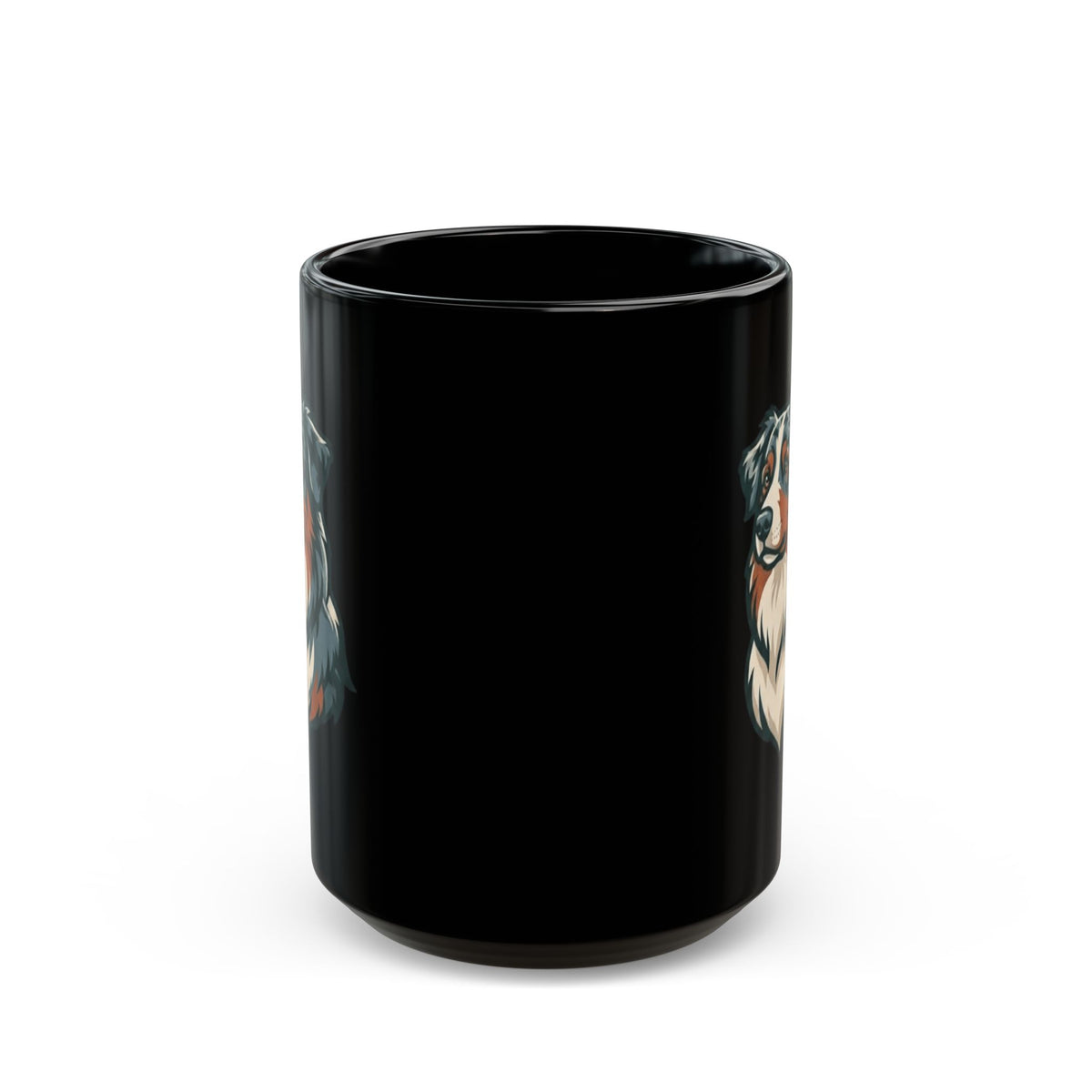 "Australian Sheperd" Black Ceramic Mug — Graphic