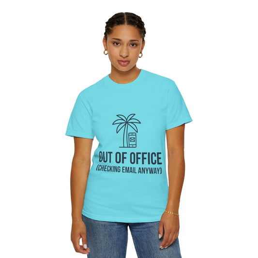 Color: Lagoon Blue | Out of Office Unisex Garment-Dyed Tee