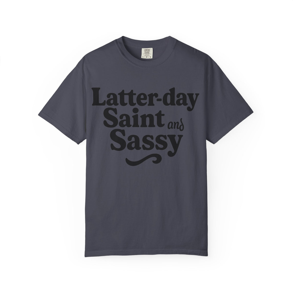 Color: Navy | Latter-day Saint and Sassy Unisex Garment-Dyed T-shirt