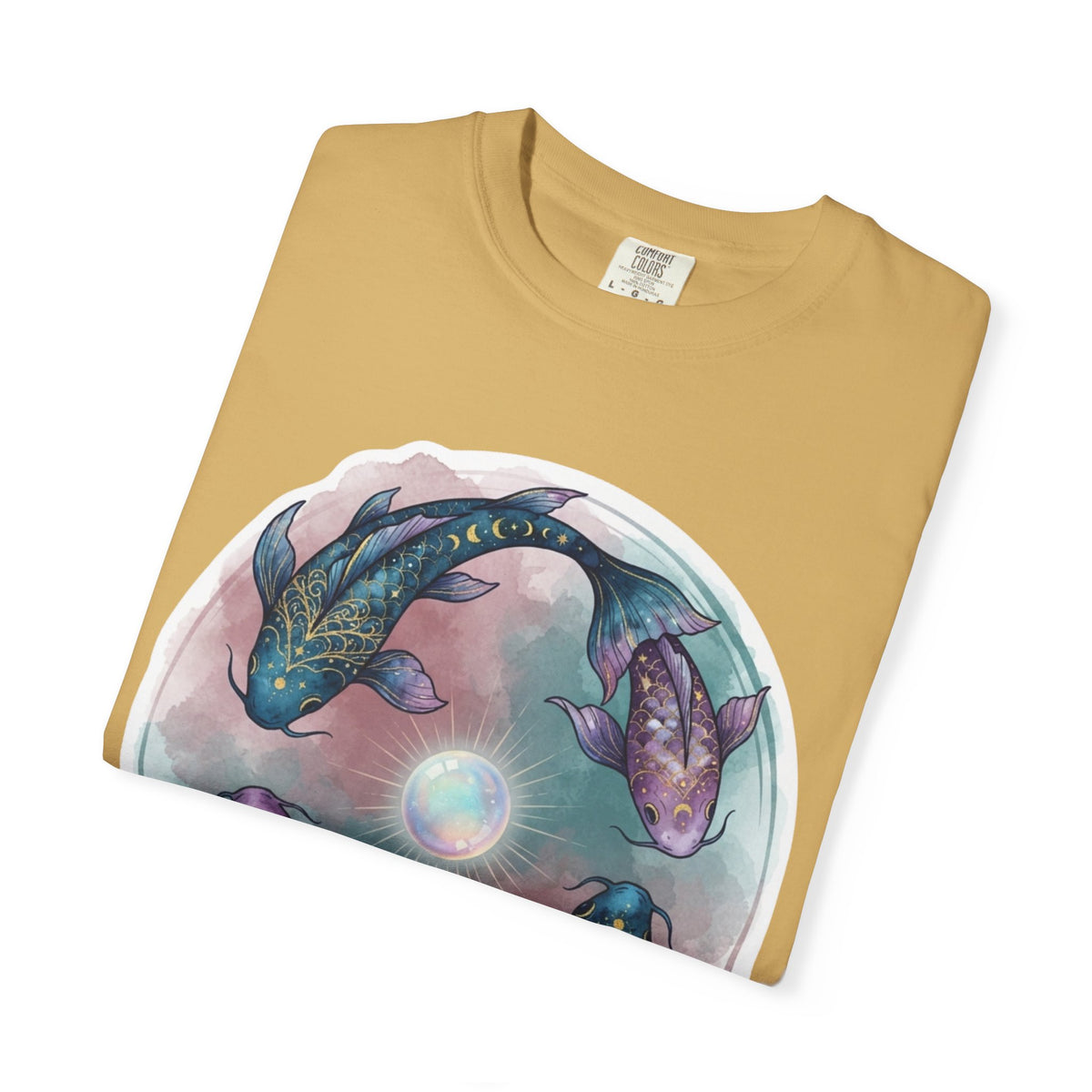 "Pisces The Infinite Fish" Unisex Garment-Dyed Tee