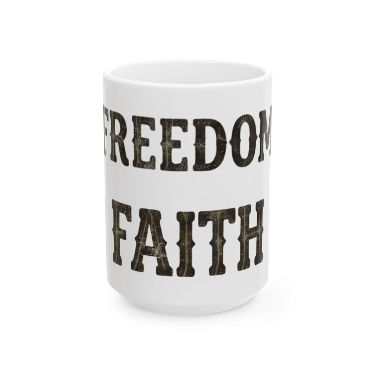 "Religious Freedom" White Ceramic Mug — Graphic