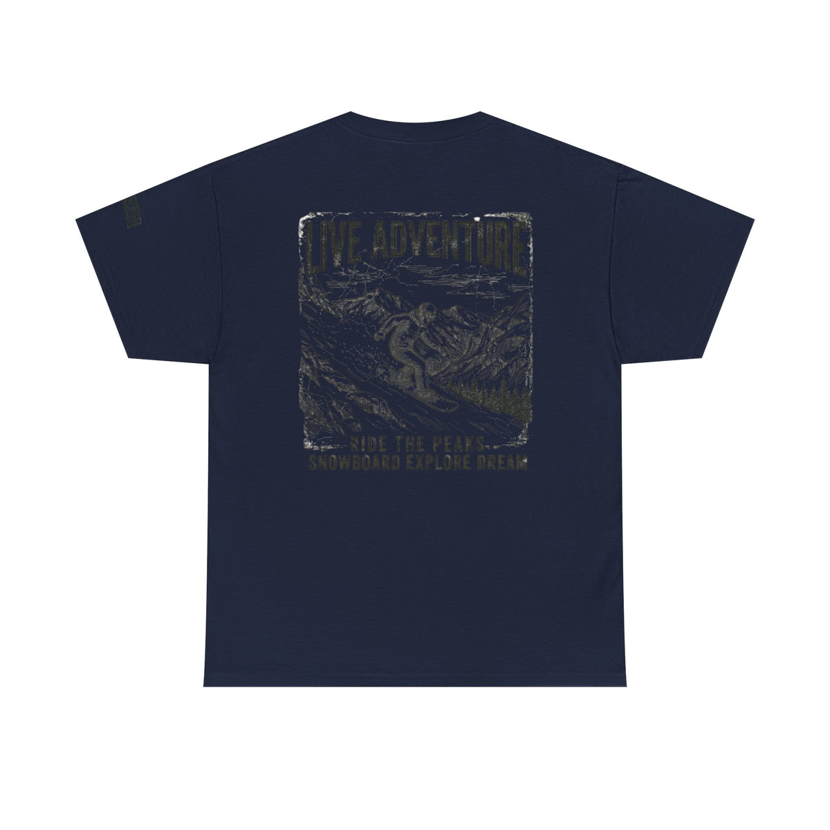 Color: Navy | Live Adventure - Snowboard Premium Graphic Tee