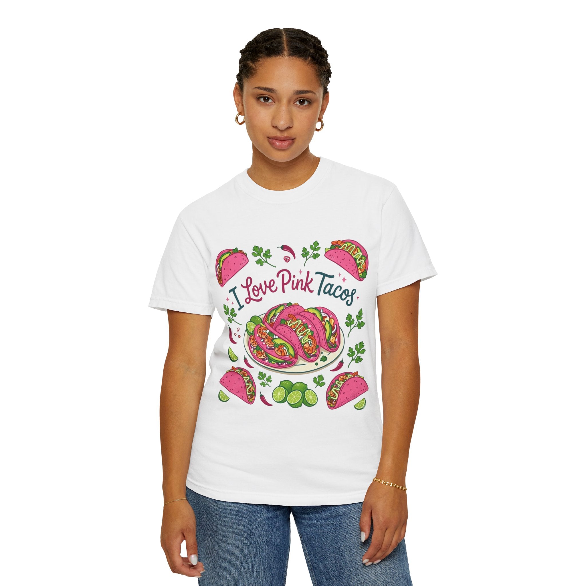 "I Love Pink Tacos" Unisex Garment-Dyed Tee
