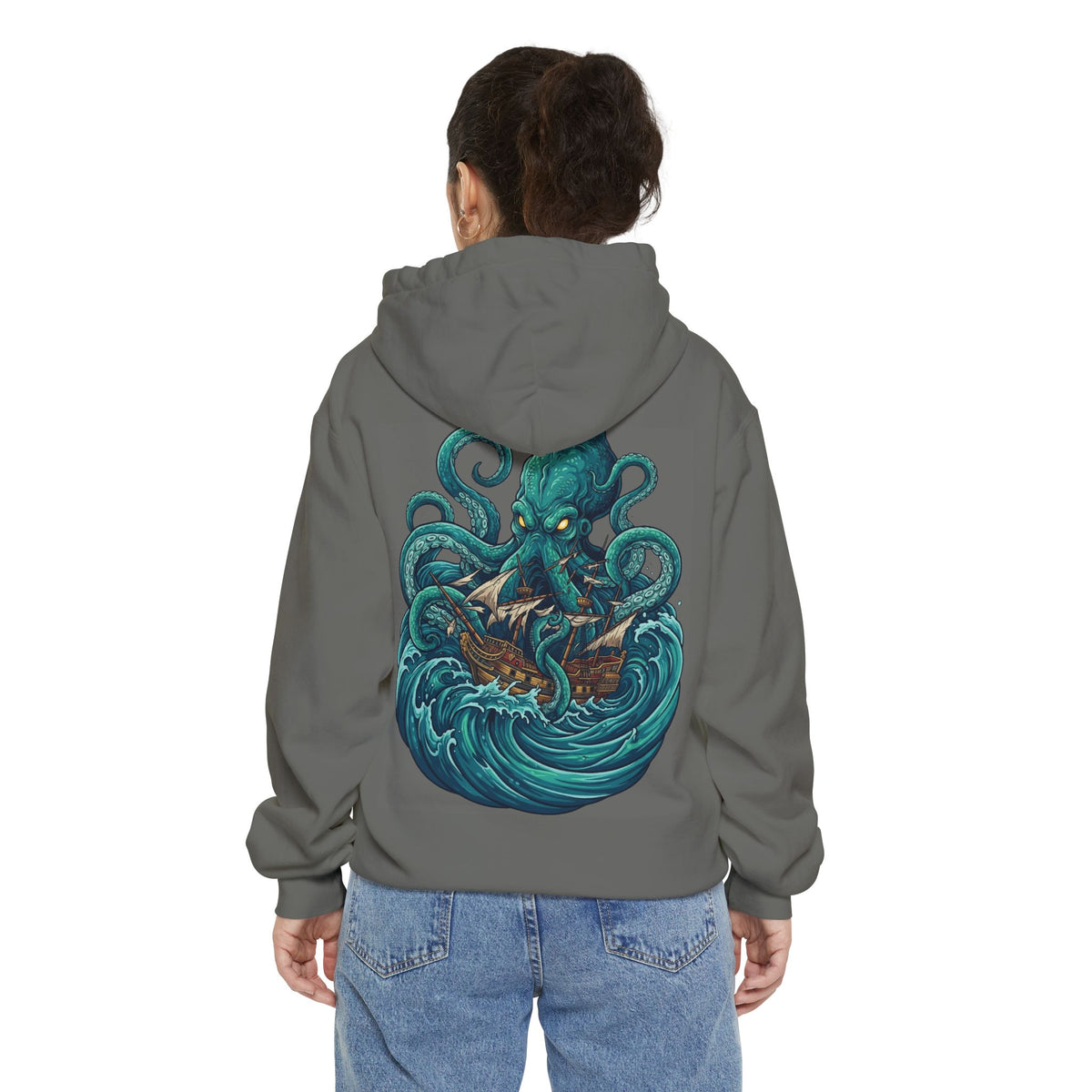 Color: Grey | The Kraken (Norse-Global Maritime) Garment-Dyed Hoodie