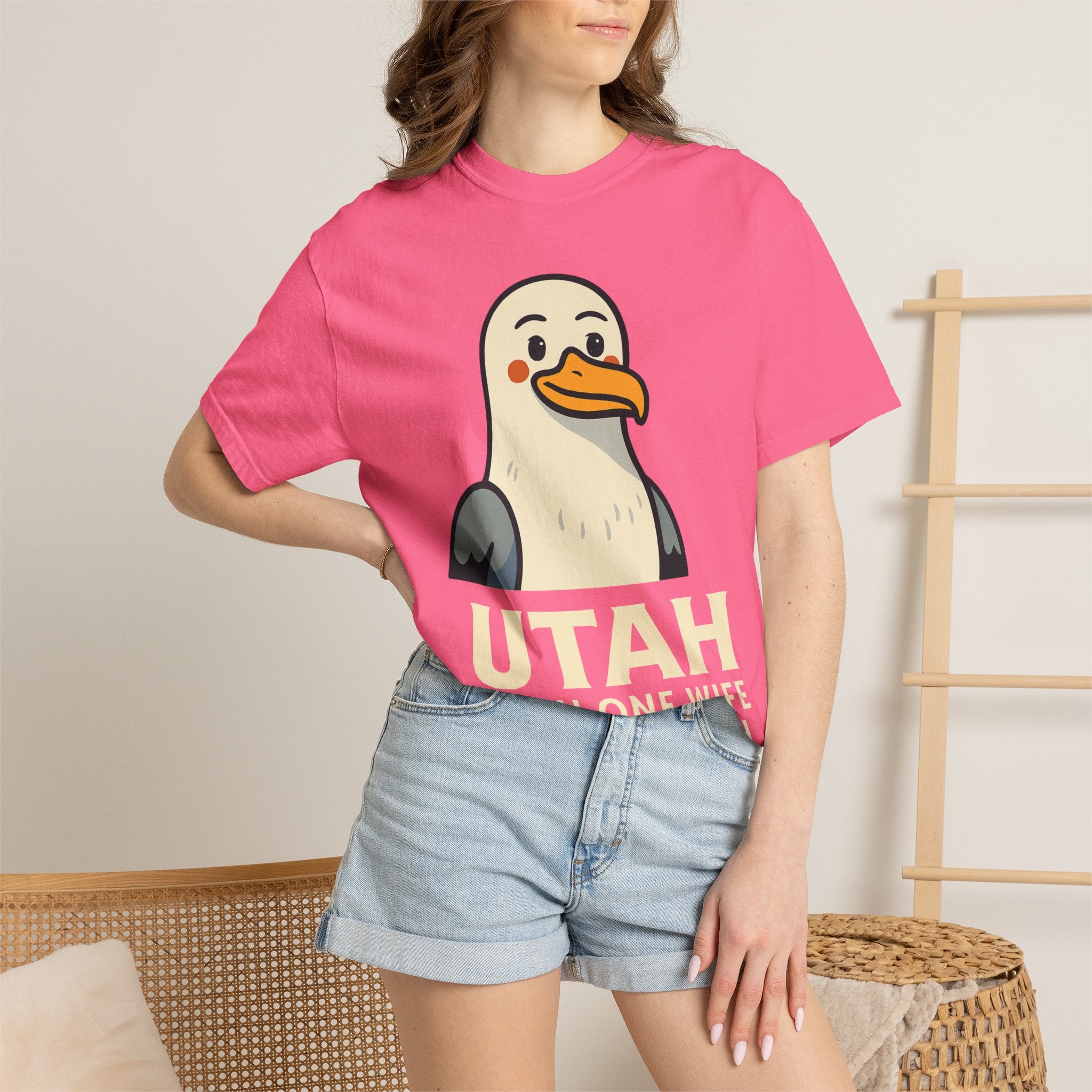 "Utah Seagull - When One Wife Isn't Enough" Unisex Garment-Dyed T-shirt
