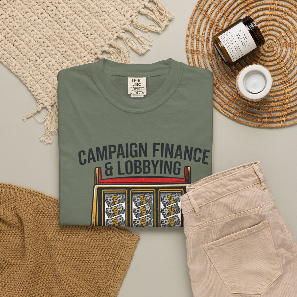 Protest Series - Get Money Out Of Politics Unisex Garment-Dyed Tee