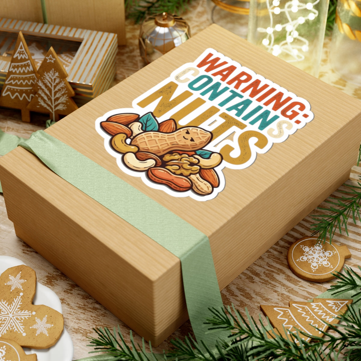 "Warning Contains Nuts" Sticker — Main