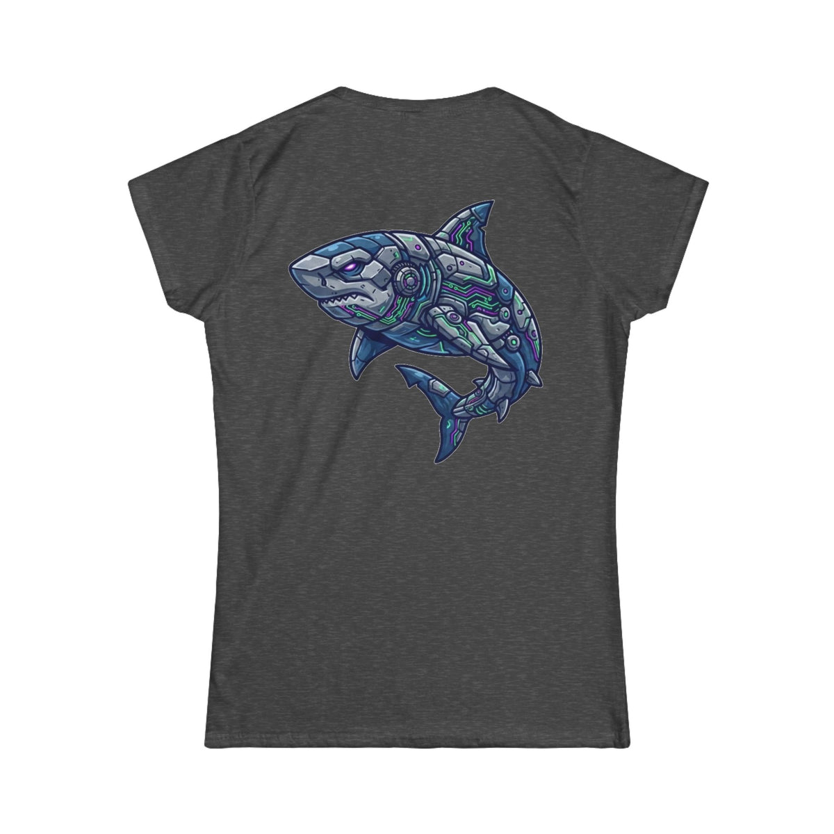 Color: Dark Heather | Cyber Shark Women's Tee