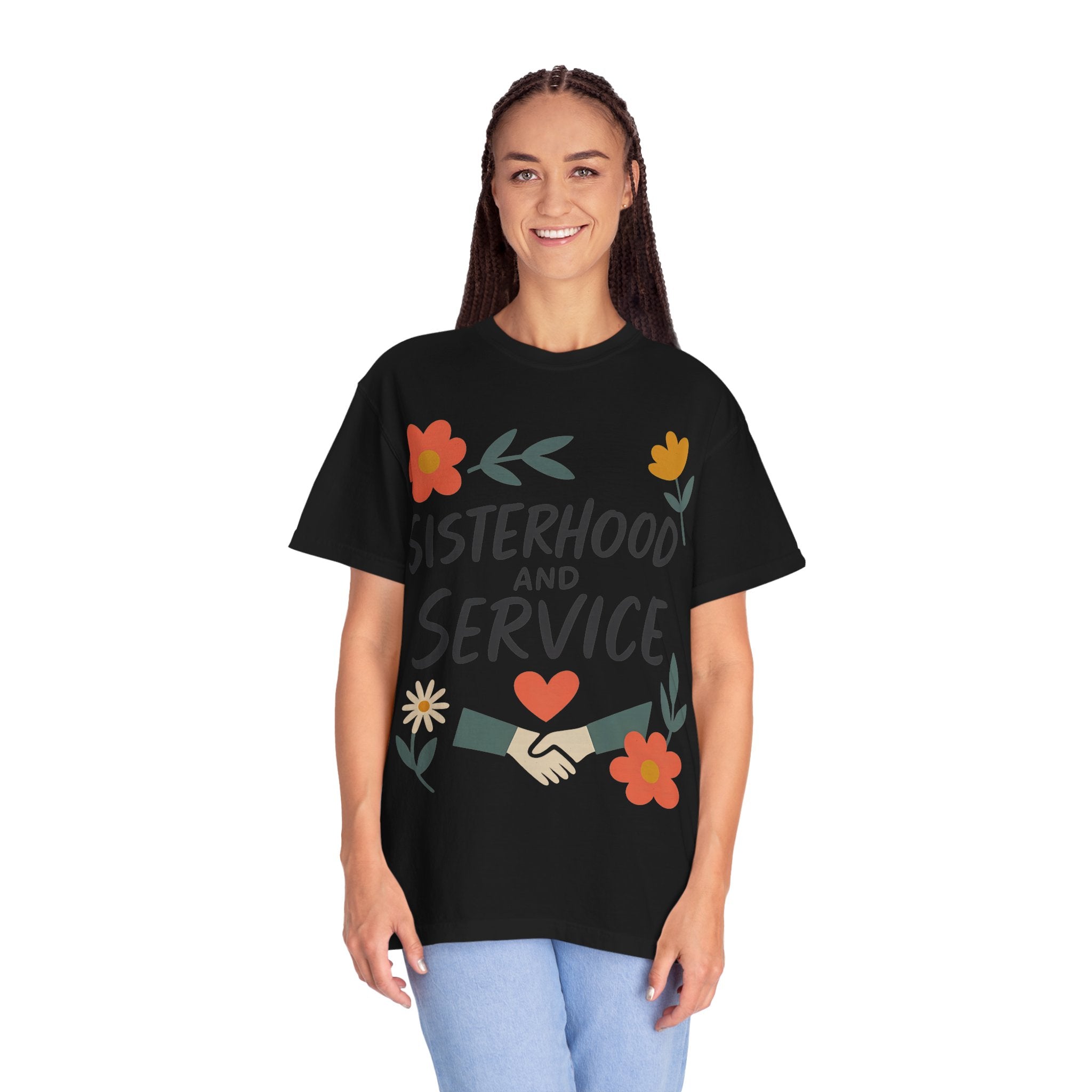"Sisterhood and Service" Unisex Garment-Dyed T-shirt