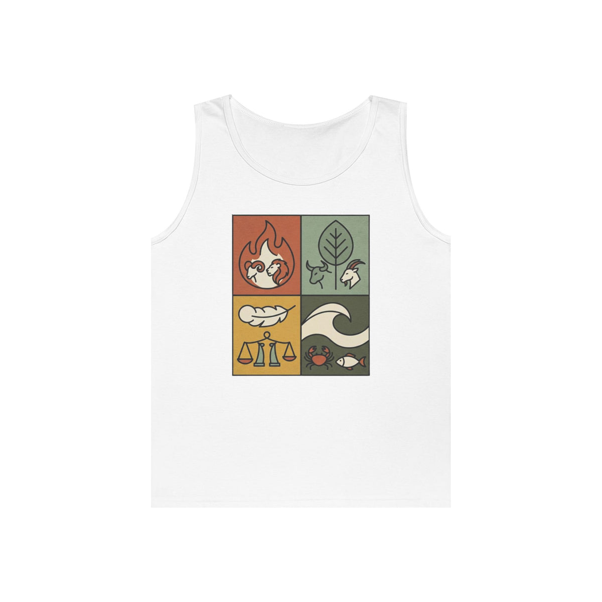 "Four Elements- Fire, Earth, Air, Water" Tank Top