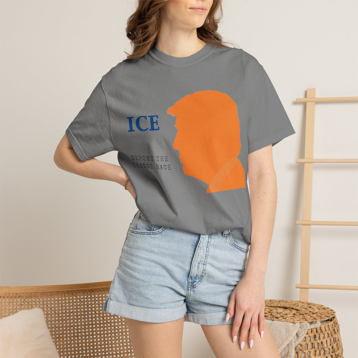 Color: Grey | Deport the Orange Race Unisex Garment-Dyed T-shirt