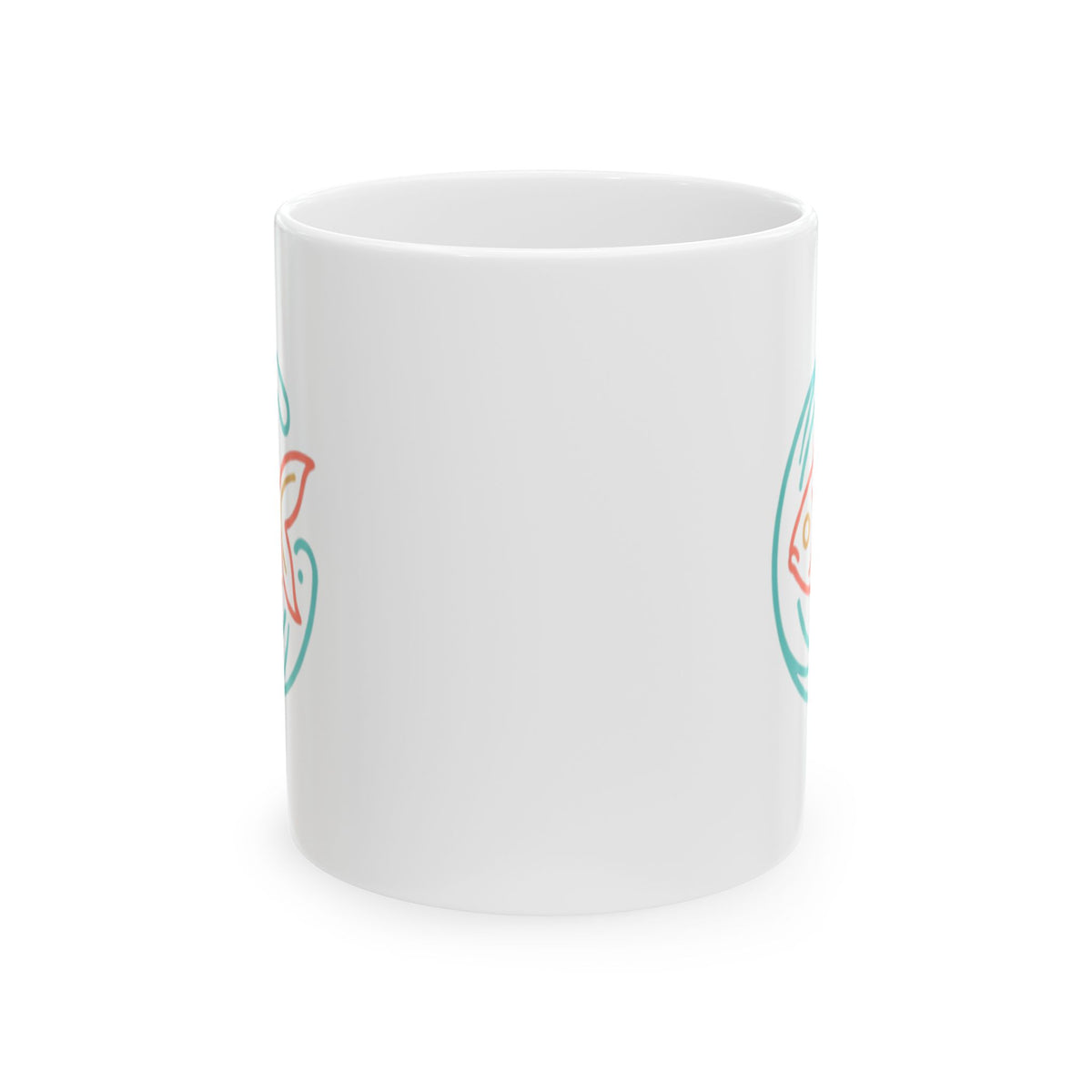 "Go Fish" White Ceramic Mug — Graphic