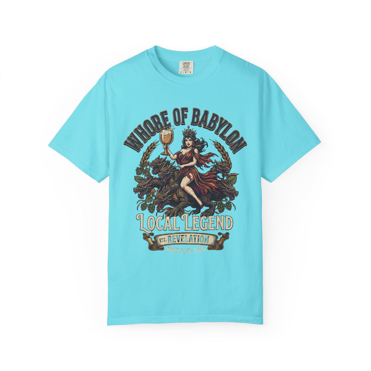 "Good Book Series Whore of Babylon" Unisex Garment-Dyed Tee