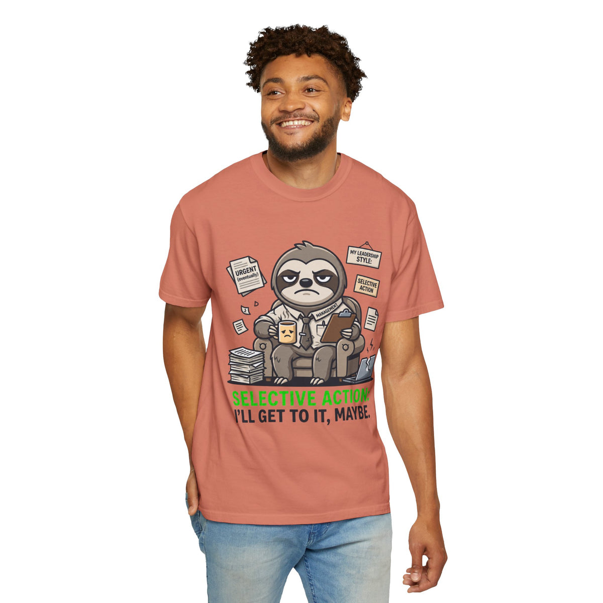 Color: Terracotta | Selective Action Unisex Garment-Dyed Tee