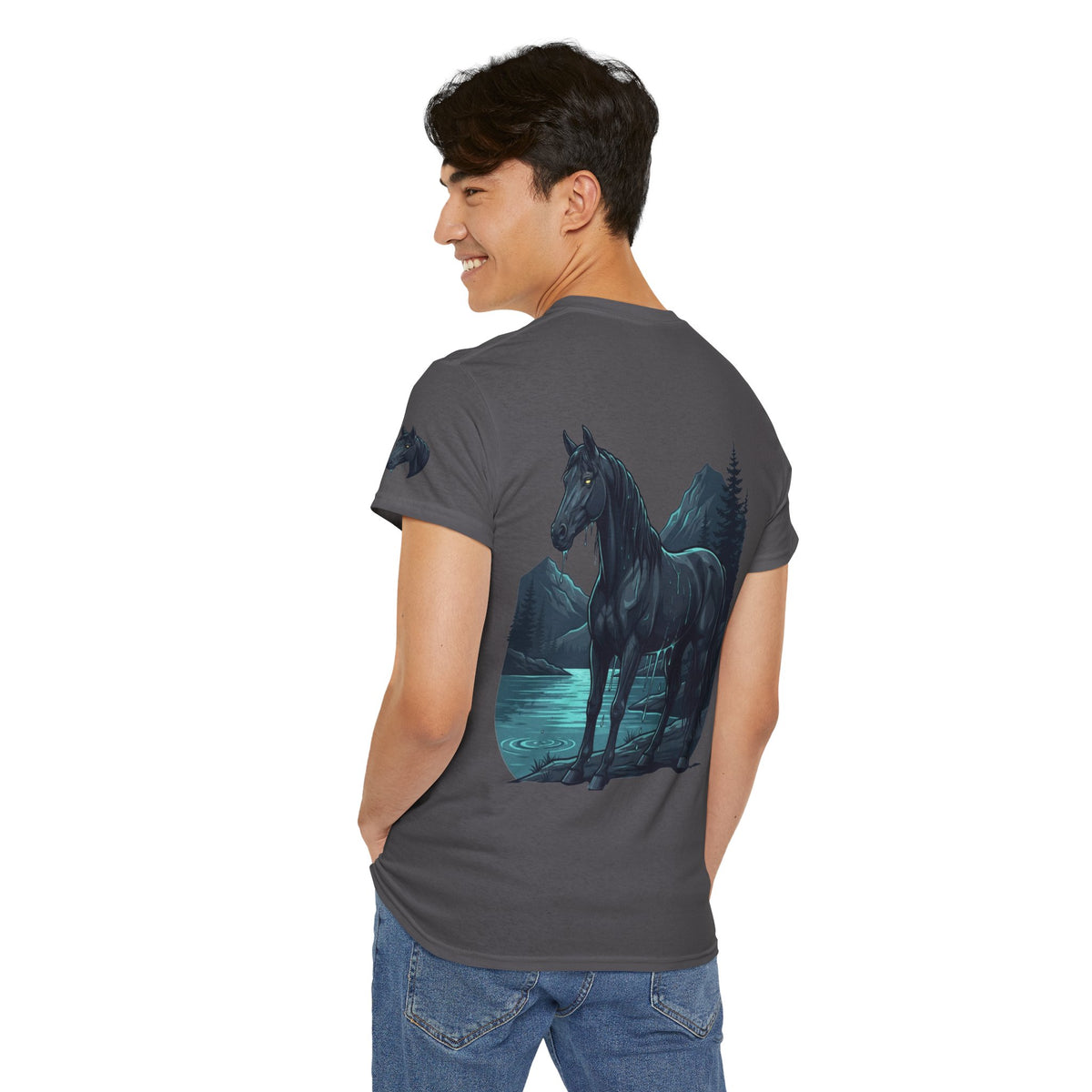 Color: Charcoal | Kelpie (Scottish Folklore) Premium Graphic Tee