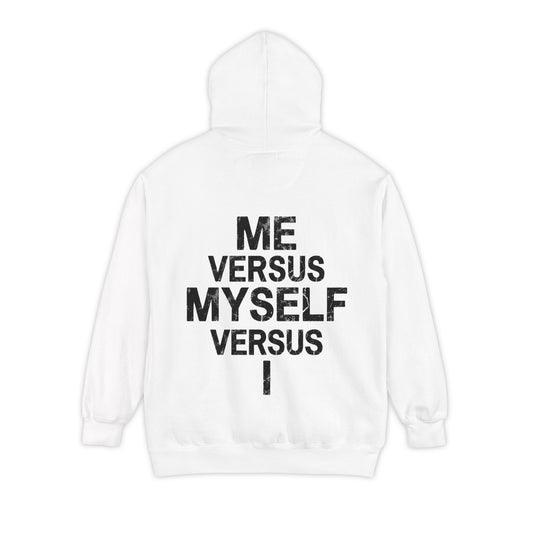 Color: White | Me vs Myself vs I Garment-Dyed Hoodie