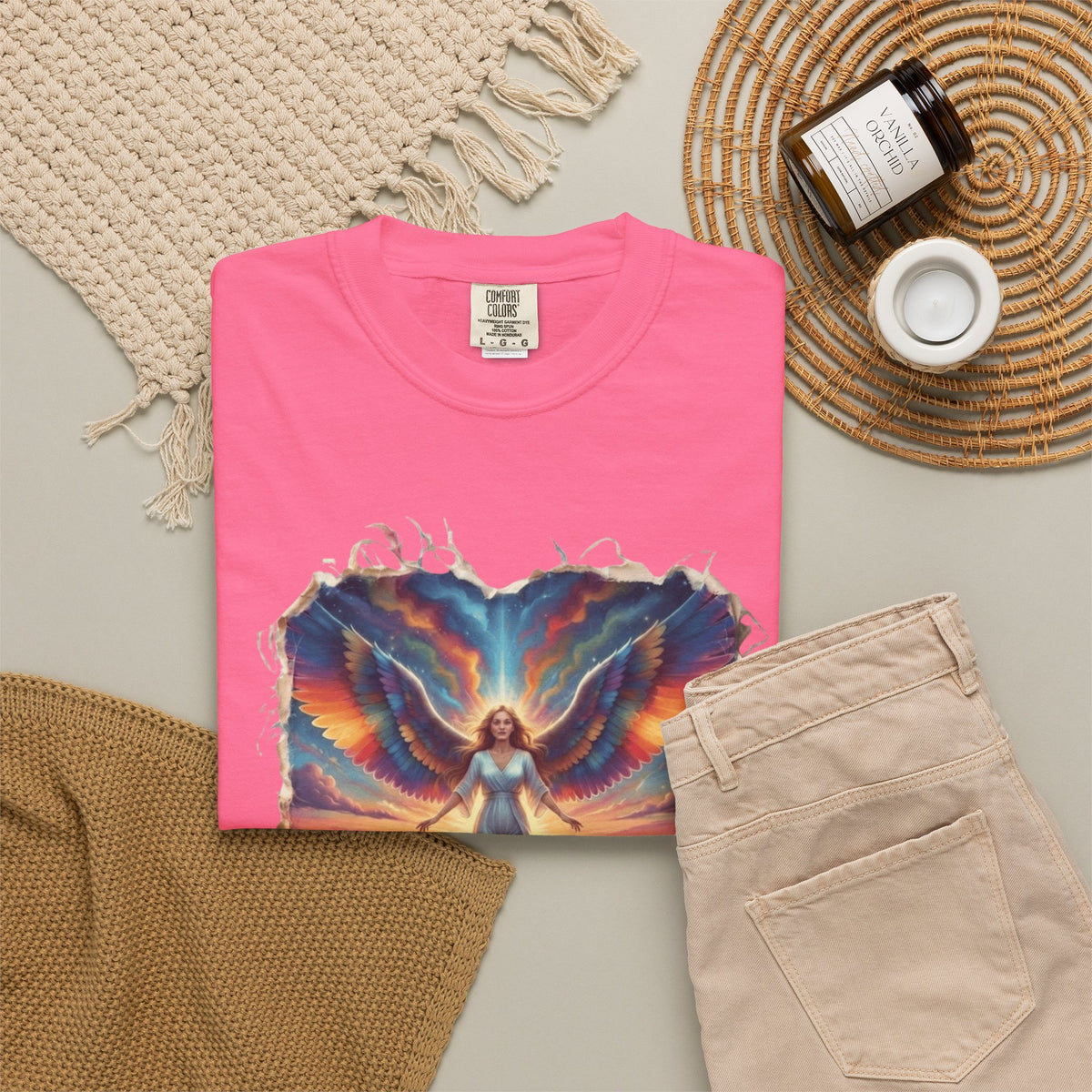 "Rainbow Angel" Unisex Garment-Dyed Tee