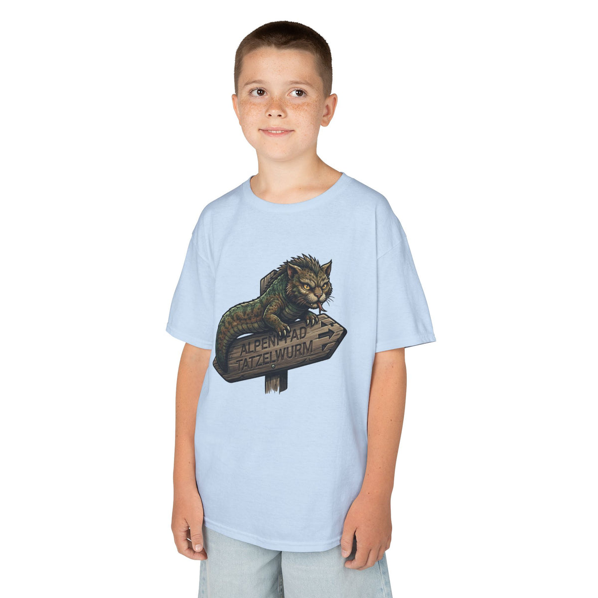 Color: Light Blue | Tatzelwurm (Alpine Europe) Kids Tee