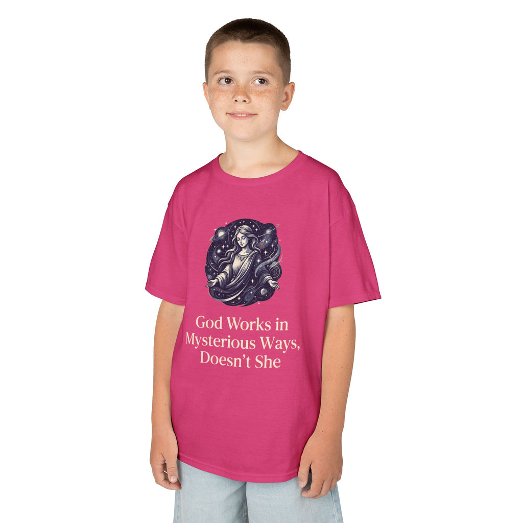 "God Works in Mysteroius Ways" Kids Tee