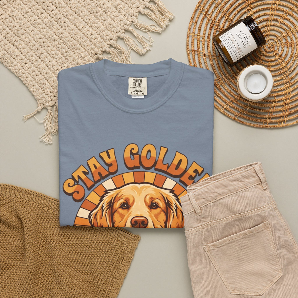 "Stay Golden & Bark On" Unisex Garment-Dyed Tee