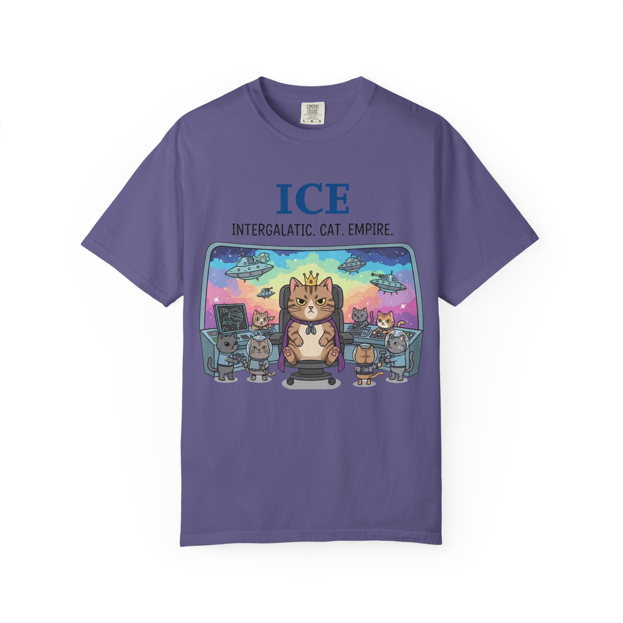 "ICE (Intergalactic Cat Empire)" Unisex Garment-Dyed T-shirt